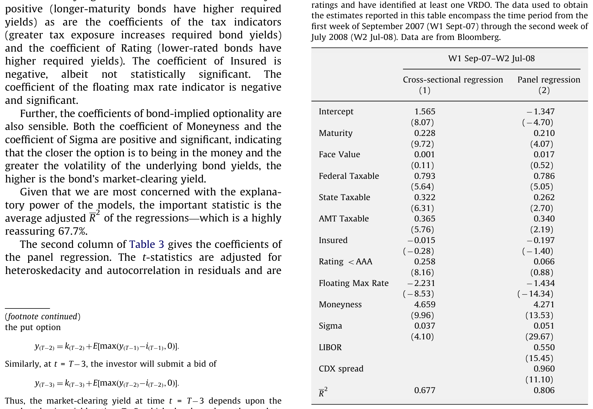 Table 2: The coefficients of the variables have sensible
