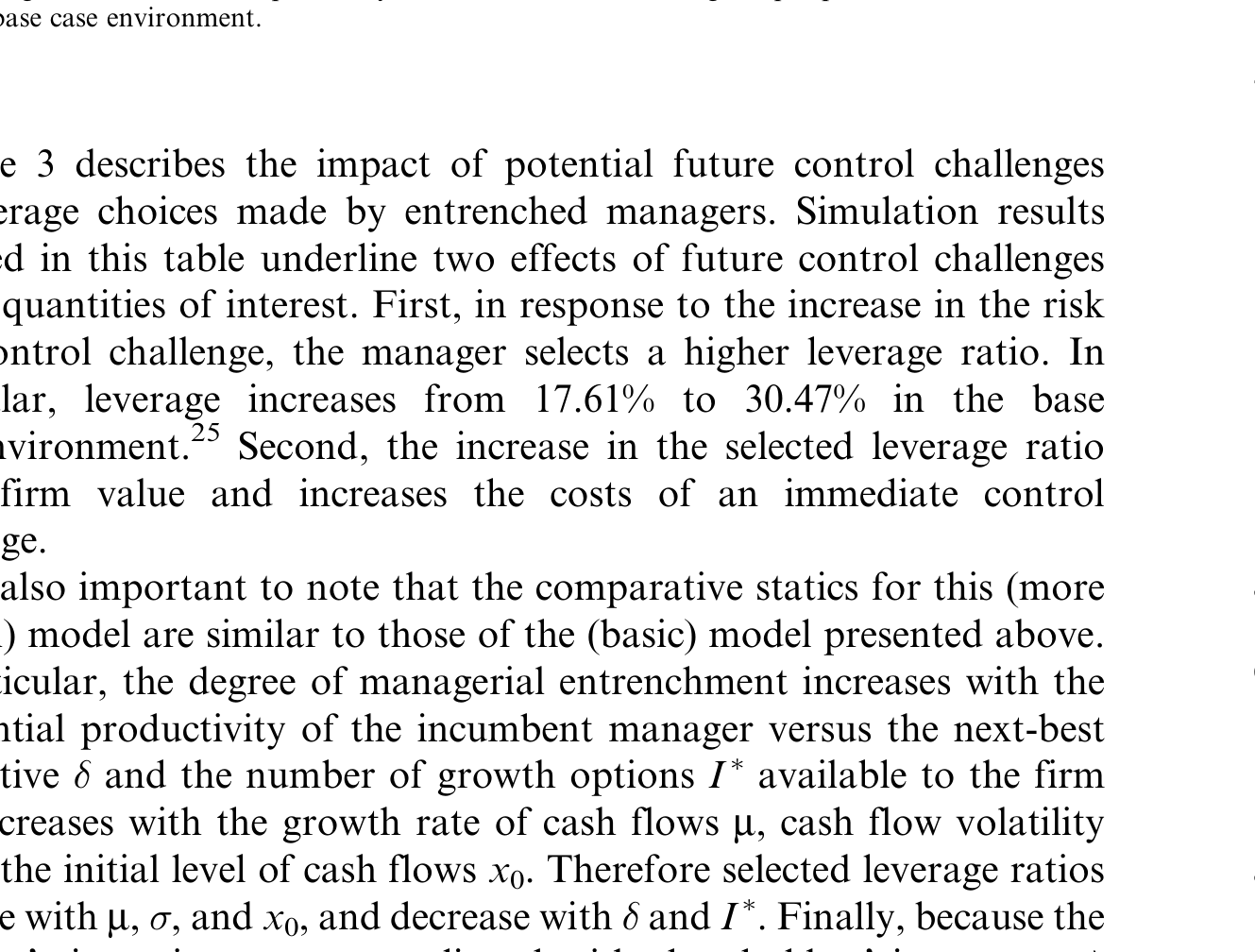 Table 3: describes the impact of potential future control challenges