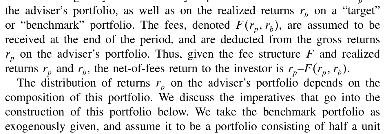 Table 1: describes our assumptions concerning these distributions. Each