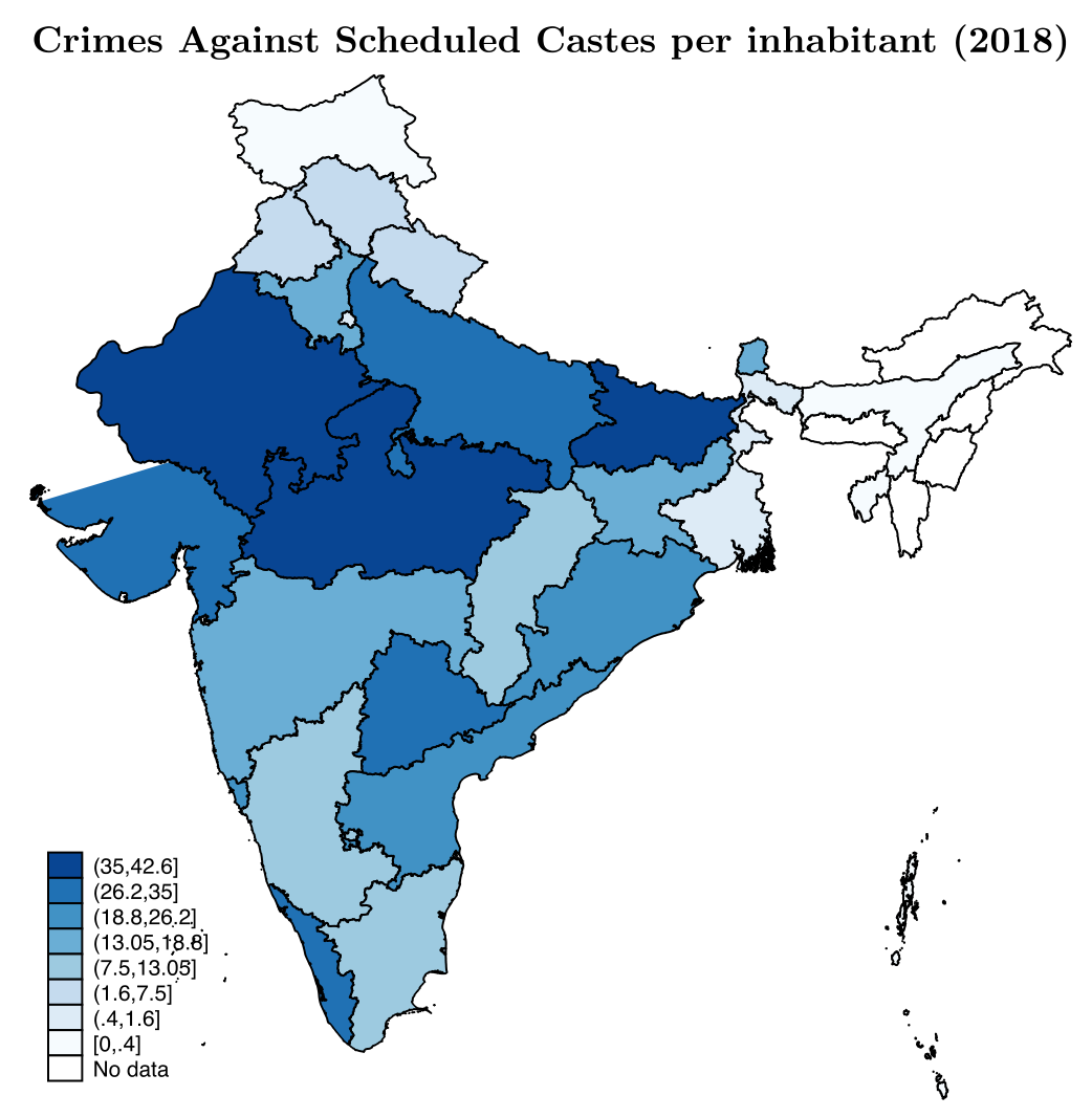 Figure 7: Spatial heterogeneity of salience of stereotypical discrimination