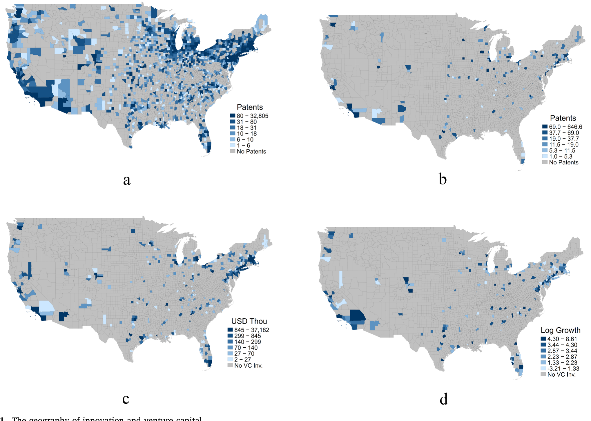 Figure 1: The geography of innovation and venture capital
