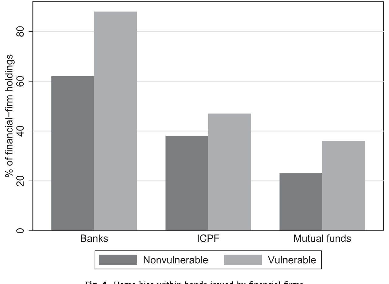 Figure 4: Home bias within bonds issued by financial firms