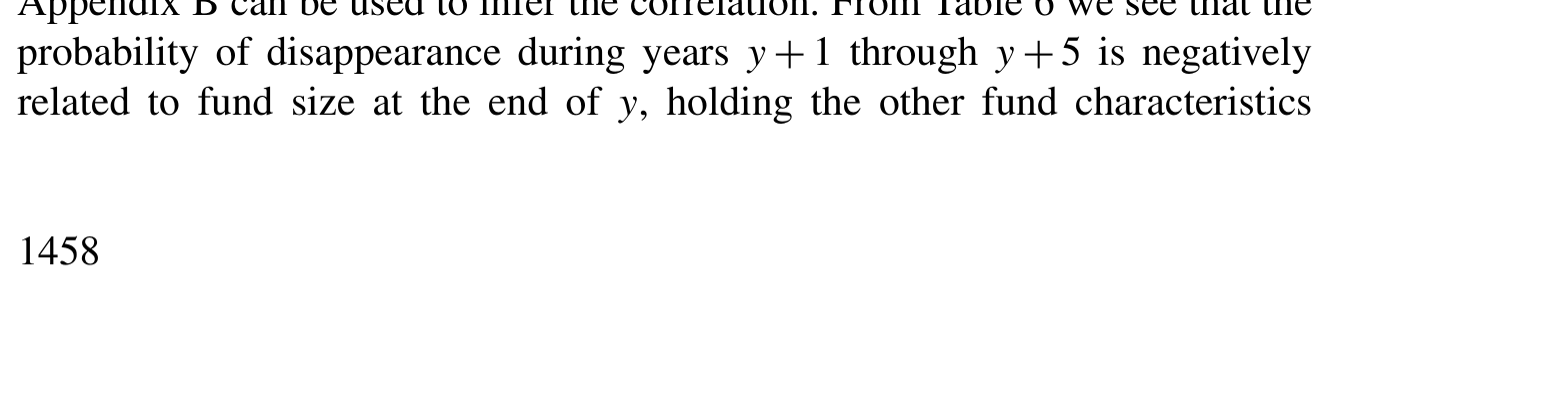 Table 5: shows that the regression coefficients from the five-year look-