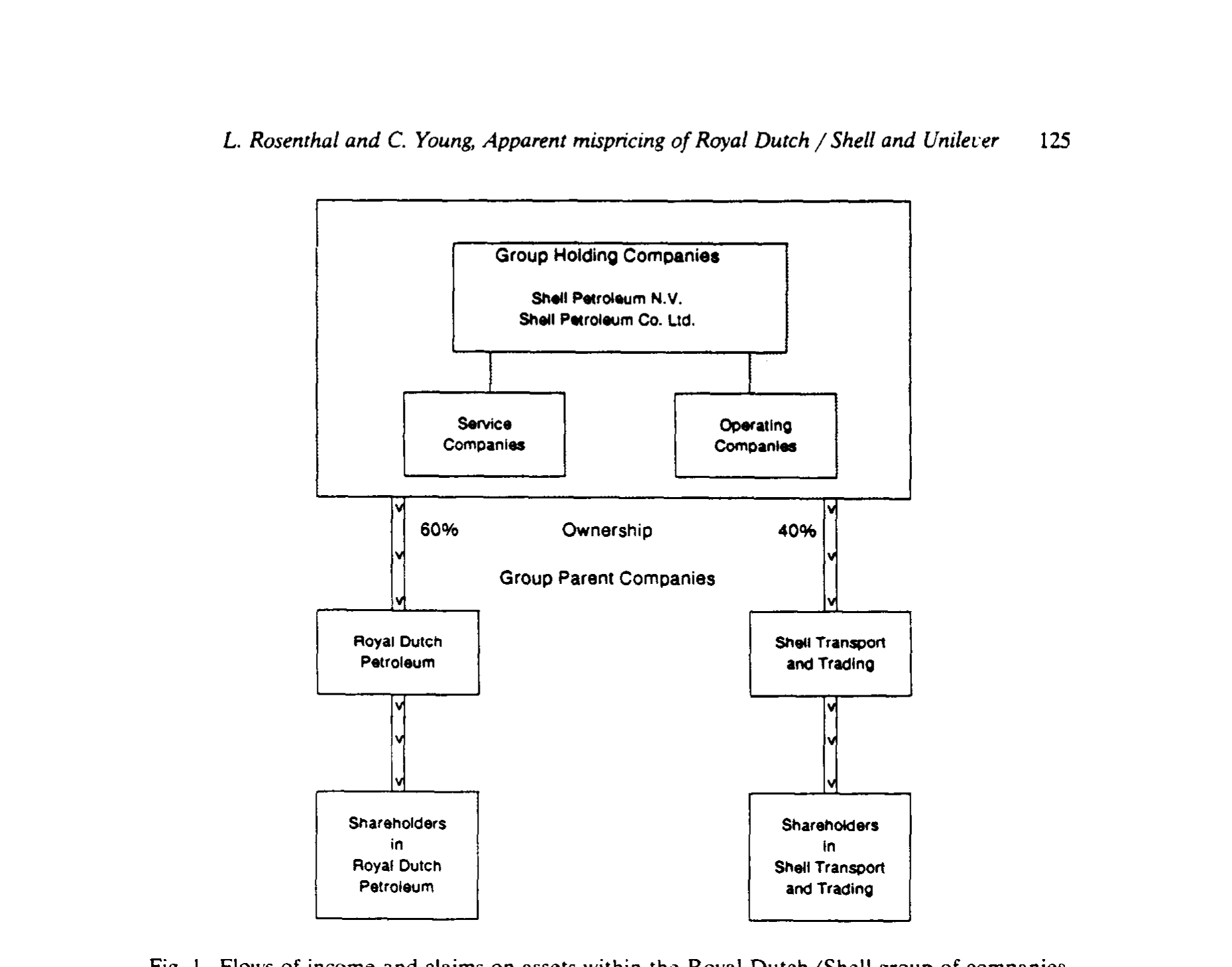 Figure 1: Flows of income and claims on assets within the Royal Dutch/Shell group of companies