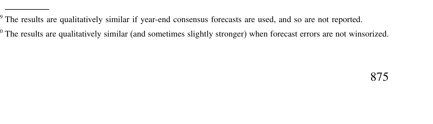 Table 2: reports the summary statistics for the median consensus AFEs